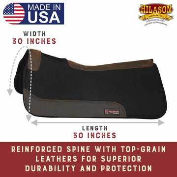 HILASON Western Wool Felt Horse Saddle Pad MADE IN USA Black